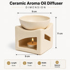 Pure Source India Ceramic Clay Candle Operated Aroma Burner Oil Diffuser, Extra Large Bowl, with 1 Tealight, 4.25 Inch, (Ivory White)