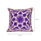 ATRANGI STUDIO Embroidered Cushion Covers - Set of 2 | Traditional Aari Embroidery | Threadwork Throw Pillow Covers with Zip Closure | Perfect for Sofa, Bed, Chair | 16x16 Inch, Violet Vibes