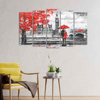 VIBECRAFTS Beautiful London Canvas Wall Painting Set of Five Pieces For Home|Office|Living Room|Gift (PTVC5Pcs2_6523)