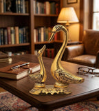 KridayKraft Love Birds Swanset Pair of Kissing Duck Metal Statue,Love for Romantic Gift to Boyfriend,Girlfriend,Decor Your Home,Office,Showcase,Animal Showpiece Figurines.
