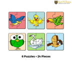 Artvibes Birds Wooden Jigsaw Puzzle Games for Children & Kids | Jigsaw Puzzles for Kids Age 2-5 | 4 Pieces Puzzles | Toddler's Wooden Puzzle (PZ_503N), Set of 6