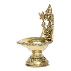 ARTVARKO Brass Tirupati Balaji with Goddess Lakshmi Diya Oil Lamp 5.5 inch