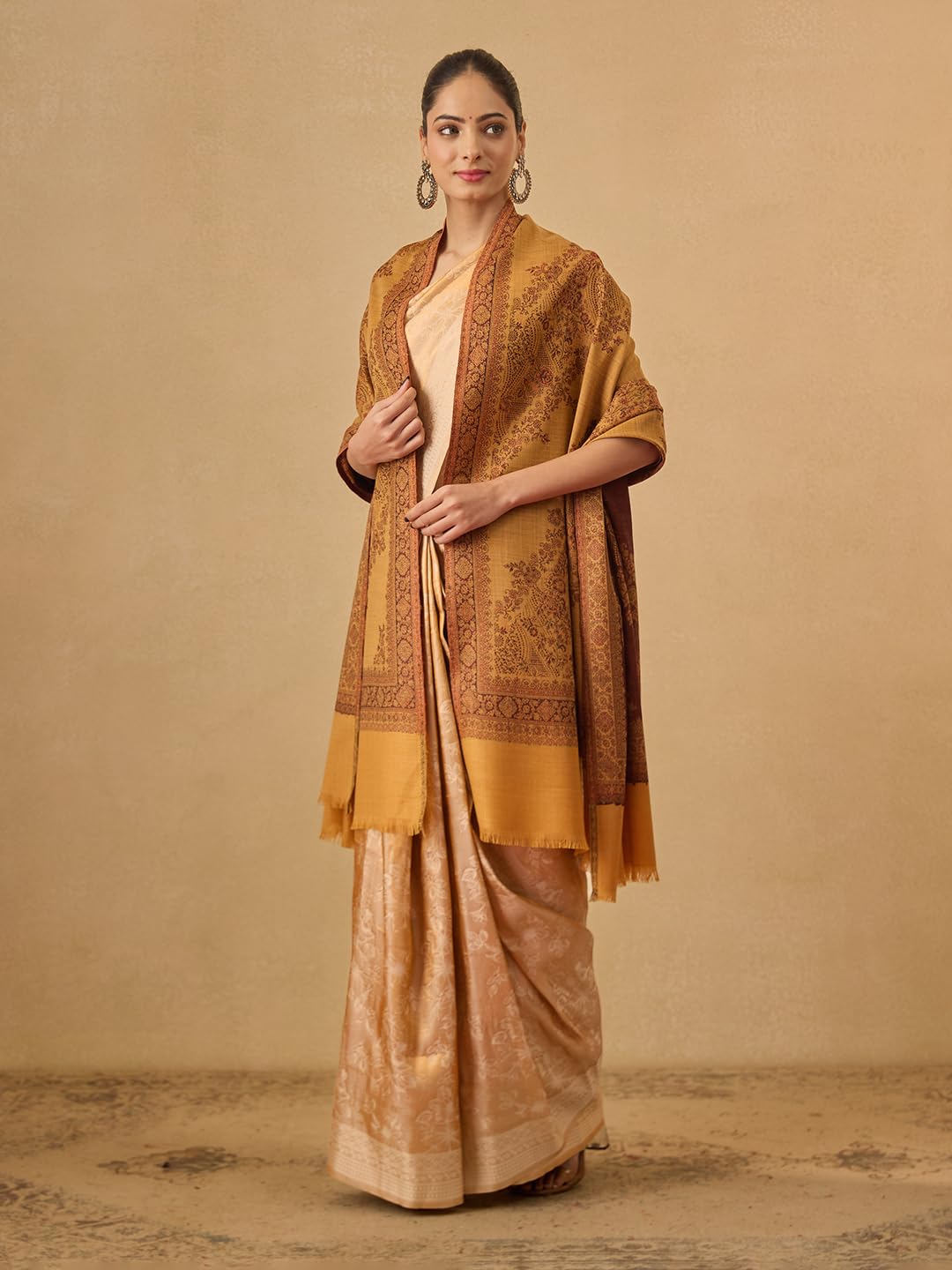 Pashmoda Women Kohsar Kashmiri Jamawar Woven Design Shawl (Size: 40x80in, 101x203cm) SECS53