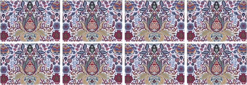 PRAKARTIK BY INDUARTS Floral Living Eco-Friendly Cotton Dining Table mats – Reusable, Machine Washable, Everyday Use Multicolor Rectangular Placemats, Set of 8 (33x47 cm) Kafalo