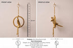 KridayKraft Decorative Metal Parrot Wall Hanging – Golden Ring Design with Bells, Traditional Home Decor Item for Living Room, Entrance & Gift.