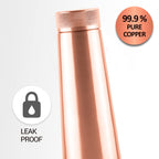 MILTON Copper Delight 1000 Water Bottle 880 ml | 100% Pure Lacquer Coating Copper Water Bottle | Ayurveda Health Benefit | BPA Free, Leak Proof Office Bottle | Supports Digestive & Boosts Immunity