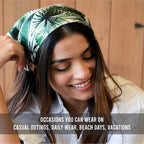 Hair Drama Co. Tropical Printed Women Elastic Scrunchies Hair Bands Retro Hair Ties Scarf Rubber Band Hair Accessories for Women & Girls