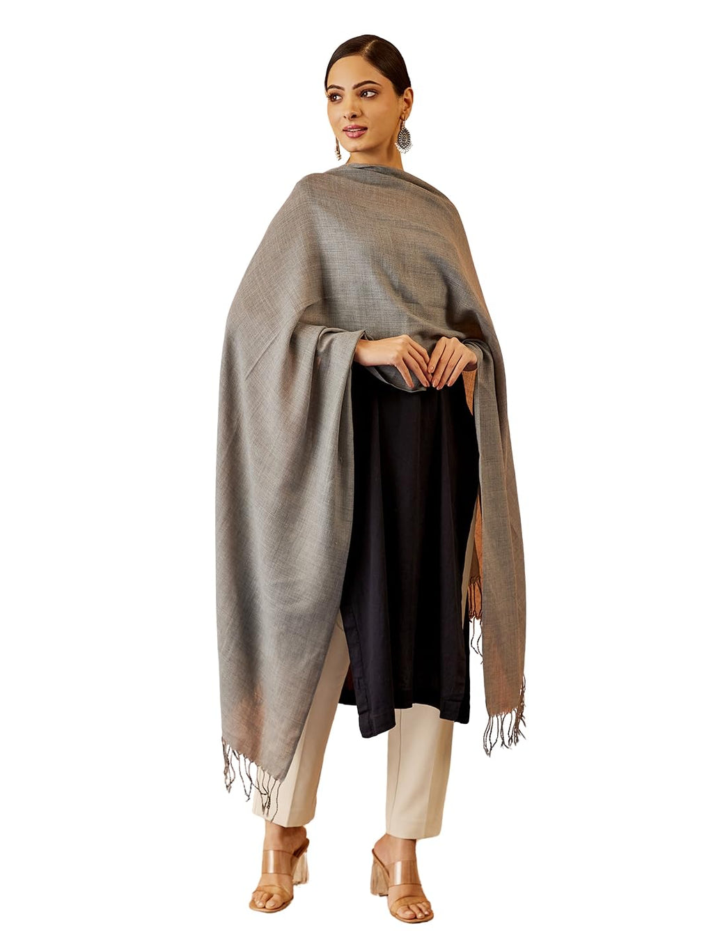 Pashmoda Women Rahmat Fine Wool Melange Stole (Size 28x80 Inches)