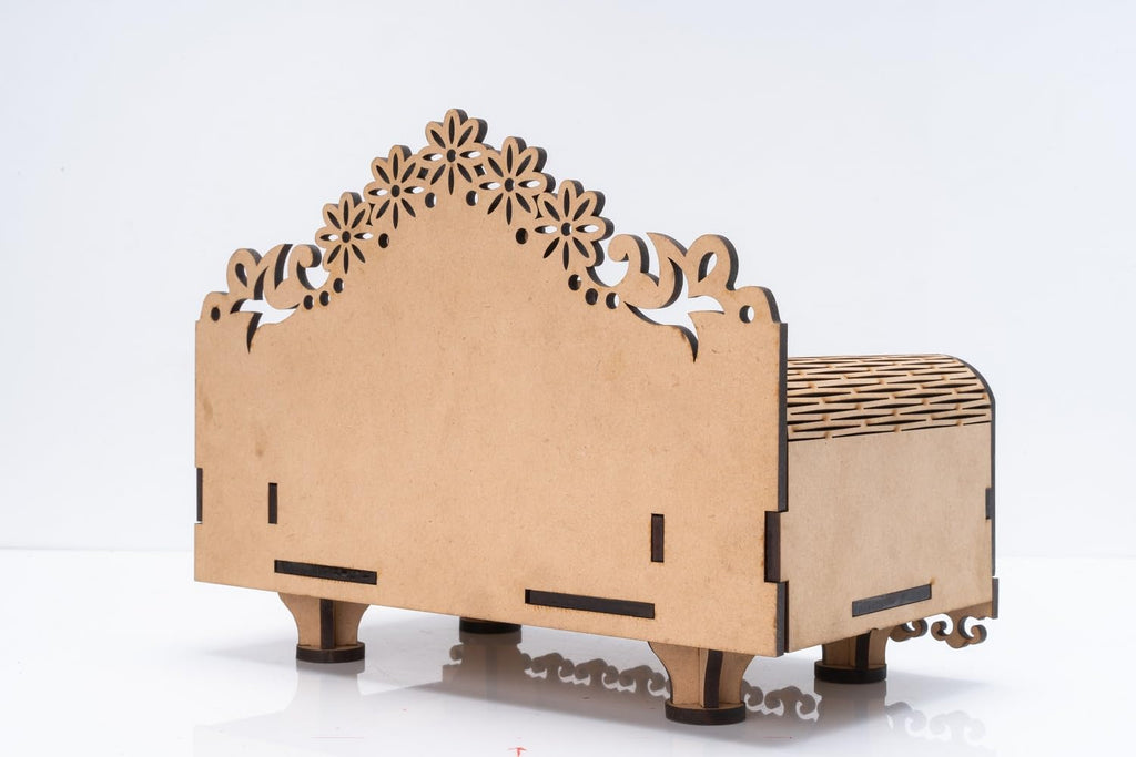 Cloudzy MDF God Singhasan Devghar Mandasana God Throne Art Craft Handmade Plywood Mandir Pooja Room Home Decor with a Divine God Throne (Singhasan 02)