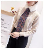 THE DDS STORE Winter Women Faux Fur Collar Leopard Print Scarves Plush Wrap Korea Bow Tie Neck Warmer Formal Party Shawl (White)