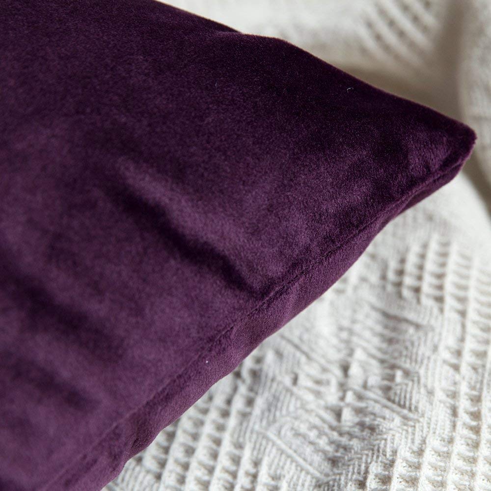 Khooti Velvet Cushion Cover | Wine; 18x18-Inch - Pack of 3 | Solid Plain Soft & Smooth, Decorative Cushion Covers for Living Room, Bedroom, Couches, Chairs, Sofas, Beds & Home Decor