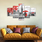 VIBECRAFTS Beautiful London Canvas Wall Painting Five Pieces For Home|Office|Living Room|Gift (PTVC5Pcs1_5522)