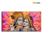 VIBECRAFTS Canvas Paintings for Living Room Drawing Room Divine Radha Krishna Canvas Wall Painting Fitted with Wooden Frame for Home|Office|Gift(PTVCH_2242)