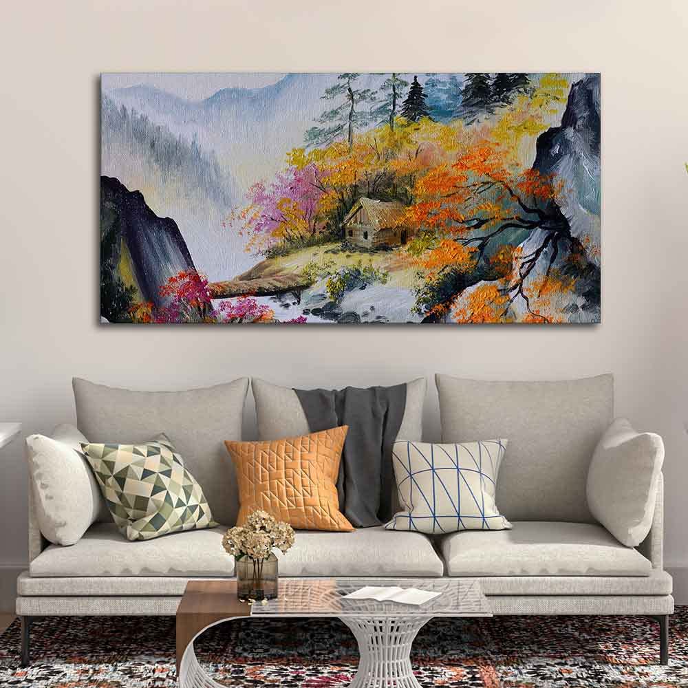 VIBECRAFTS Canvas Paintings for Living Room Drawing Room Amazing View Canvas Abstract Wall Painting for Home|Office|Gift(PTVCH_2376)
