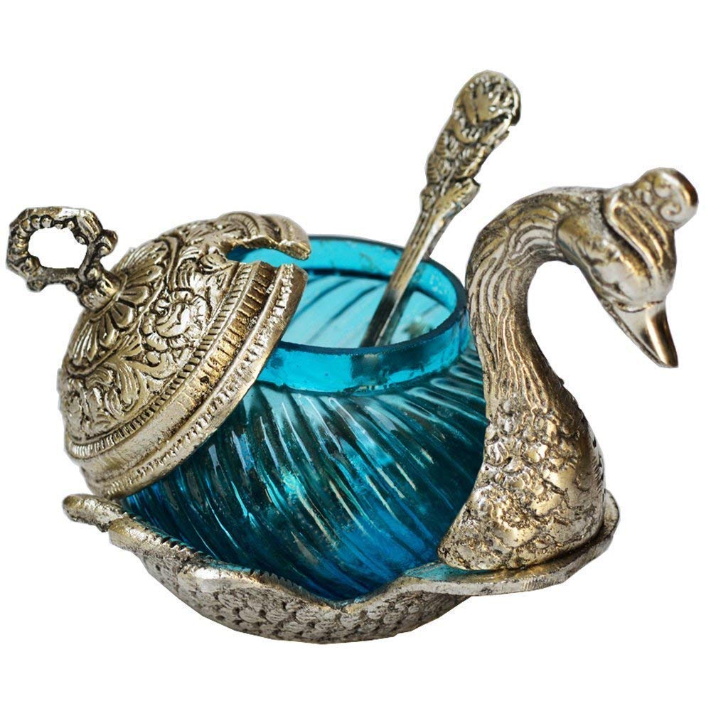 Prince Home Decor & Gifts Metal Bowl Tray Set - 1 Pc, Silver.