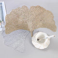 HomeCloud Table mat Round Shape| Table mat Round | Cutwork Design mat | Dining Table mats | Dressing Table MATS | Bed Side Table mats (Butterfly_Gold, 4) Kafalo
