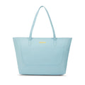 Caprese Yorkie Horizontal 14 Inch Laptop Compatible Large Tote Bag for Women | Stylish, Durable, and Spacious with Multiple Compartments, Back Zipper Pocket for Work, Travel (Powder Blue)