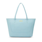 Caprese Yorkie Horizontal 14 Inch Laptop Compatible Large Tote Bag for Women | Stylish, Durable, and Spacious with Multiple Compartments, Back Zipper Pocket for Work, Travel (Powder Blue)