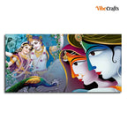 VIBECRAFTS Canvas Paintings for Living Room Drawing Room Canvas Wall Painting of Indian Radha Krishna for Home|Office|Gift(PTVCH_2393)(48 x 24 Inches)