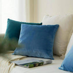Khooti Velvet Cushion Cover, 26x26 Inch | Ice Blue | Pack of 5 | Solid Plain Soft & Smooth, Decorative Cushion Covers for Living Room, Bedroom, Couches, Chairs, Sofas, Beds & Home Decor