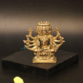 ARTVARKO Brass Idol Gayatri MATA Devi Sitting on Lotus, Savitri Hindu Goddess, Mother of Vedas, for Puja Mandir Temple Gift Décor(Small Gold 7x3x7 Cm)