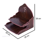VJ Sons Wooden Wall Mounted Hanging Puja Temple Wood God Stand for Pooja Room | Mandir Devghar Stand Temple | Home Temple | Puja Mandir (Dark Brown 2)