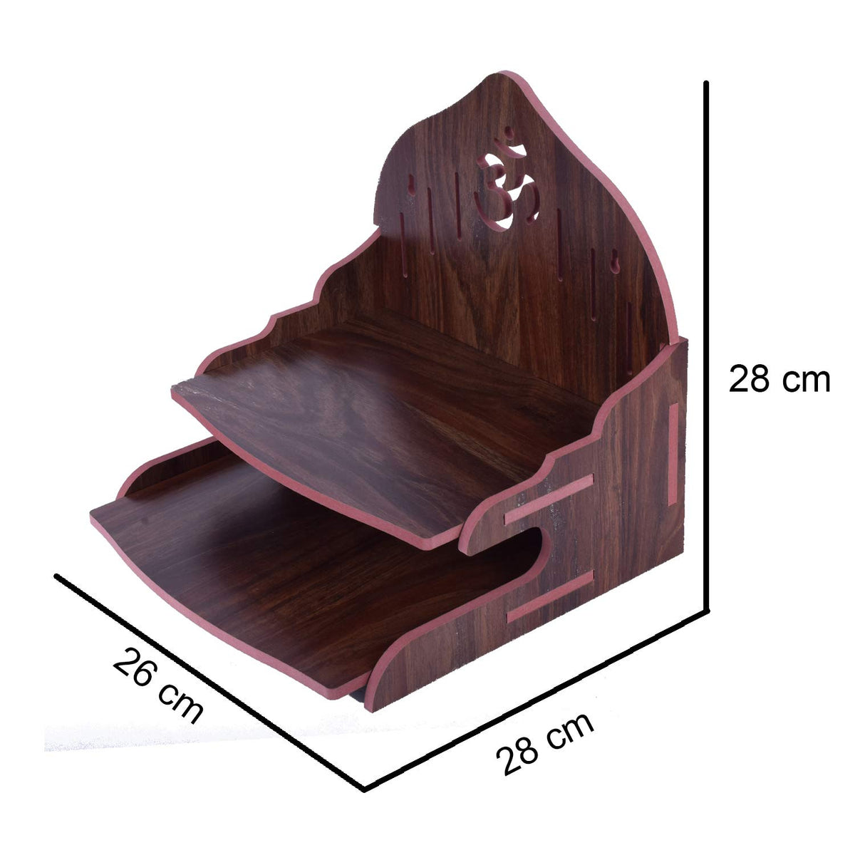 VJ Sons Wooden Wall Mounted Hanging Puja Temple Wood God Stand for Pooja Room | Mandir Devghar Stand Temple | Home Temple | Puja Mandir (Dark Brown 2)
