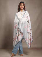 CrossKulture Acacia Haze & Pink Satin Silk Scarf for Women | Soft, Lightweight Satin Feel Neck Scarf, Hair Scarf, Head Scarf | Long Silken Stole