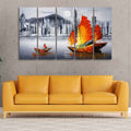 VIBECRAFTS Premium Wall Painting of Victoria Harbor, Hong Kong Set of Five For Home|Office|Living Room|Gift (PTVC5Pcs4_8637)