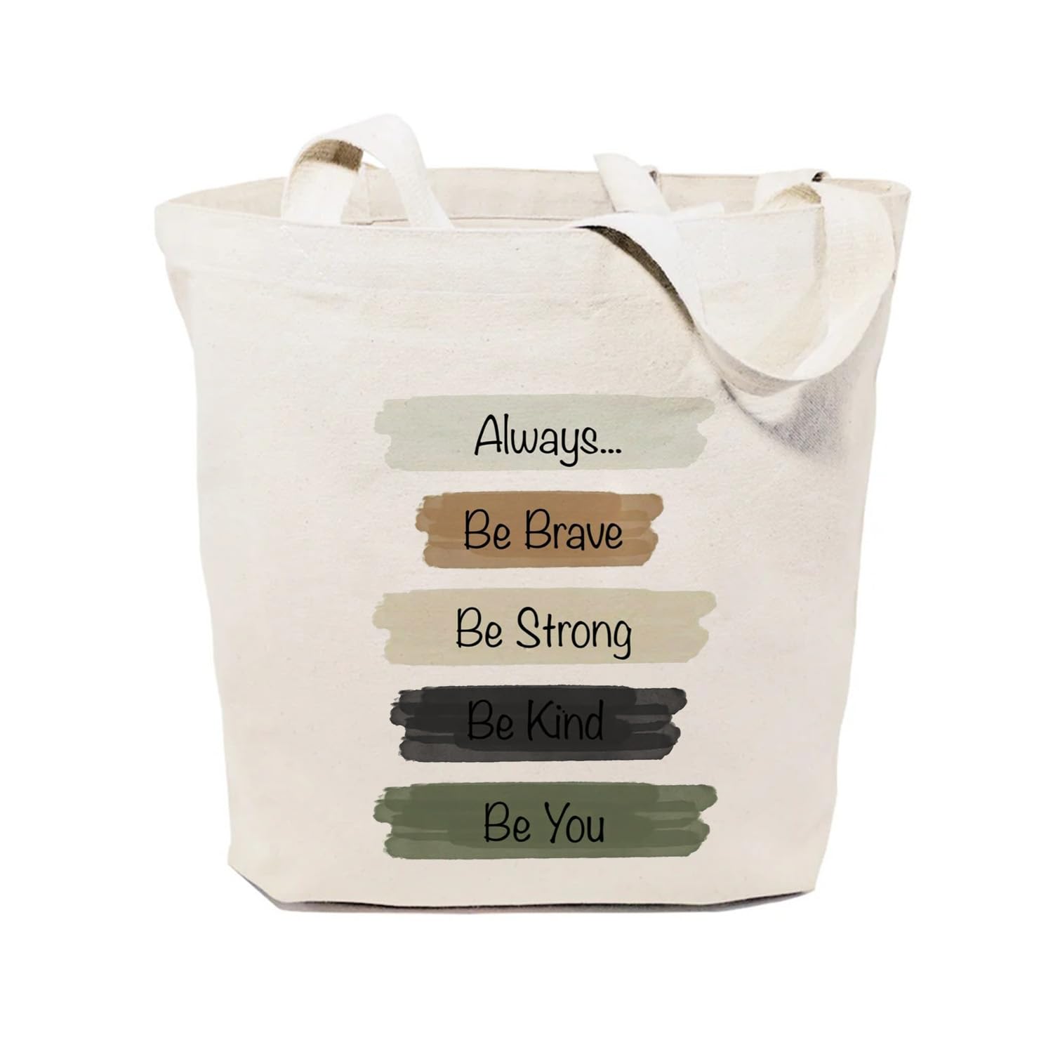 Heu Motivational Quote Canvas Tote Bag | Eco-Friendly Reusable Cotton Shoulder Bag | Inspirational Printed Shopping Tote for Women & Men