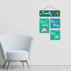 Artvibes Family Our Home Our Story Decorative Wall Art MDF Wooden Wall Hanger for Home Living Room | Wall Art For Hall | Family Quotes Wall Hanging | Wall Poster | Gifts | Wall Art Print (WH_6516N)