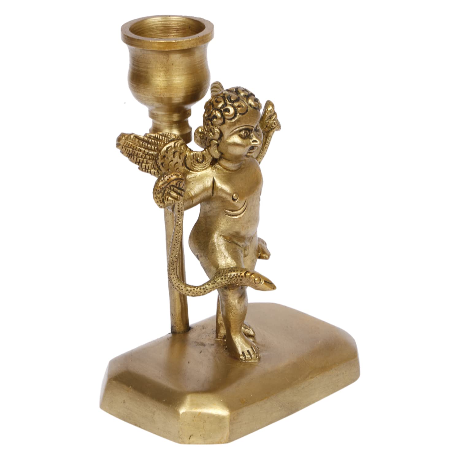 Artvarko Brass Flying Angel with Snakes Designer Tealight Candle Holder Idol Statue for Dining Table, Indoor Home Candle Holder Decorations