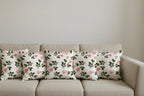 AMAZE ATTIRES Velvet Cushion Cover 24x24 Inch – Set of 2 Decorative Throw Pillow Covers for Sofa, Couch or Bed – Designer Printed Square Cushion Covers – Home Decor (Pink Floral)