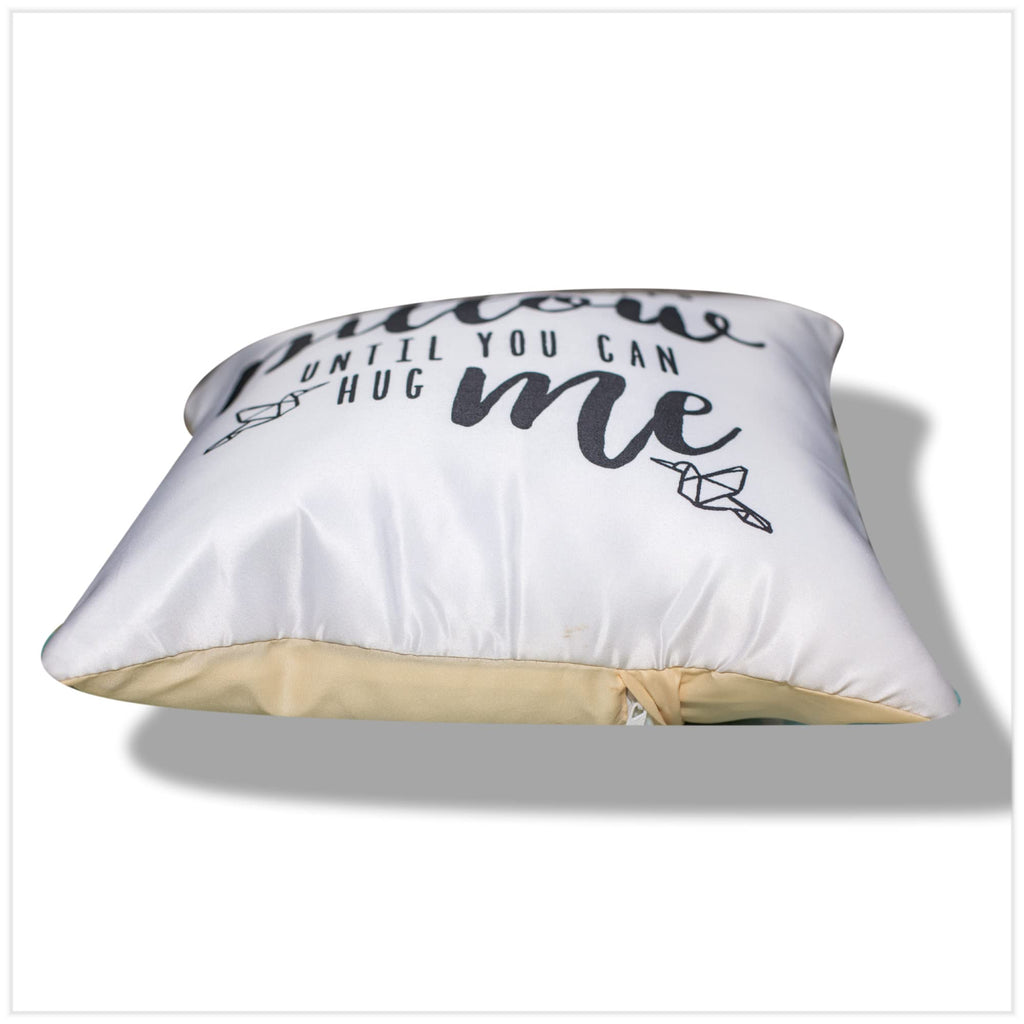 Vendola Gift for Girlfriend Boyfriend Hug This Pillow for Your Long Distance Relationship Printed Cushion Cover - Gift for Boyfriend Girlfriend (12X12 Inches, White)