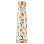 MILTON Copper Delight Design Water Bottle, 915 ml, Floral | Lacquer Coating, Curved bottle | Diwali | Festive | Gifting | Yoga | Home | Kitchen | Vedic