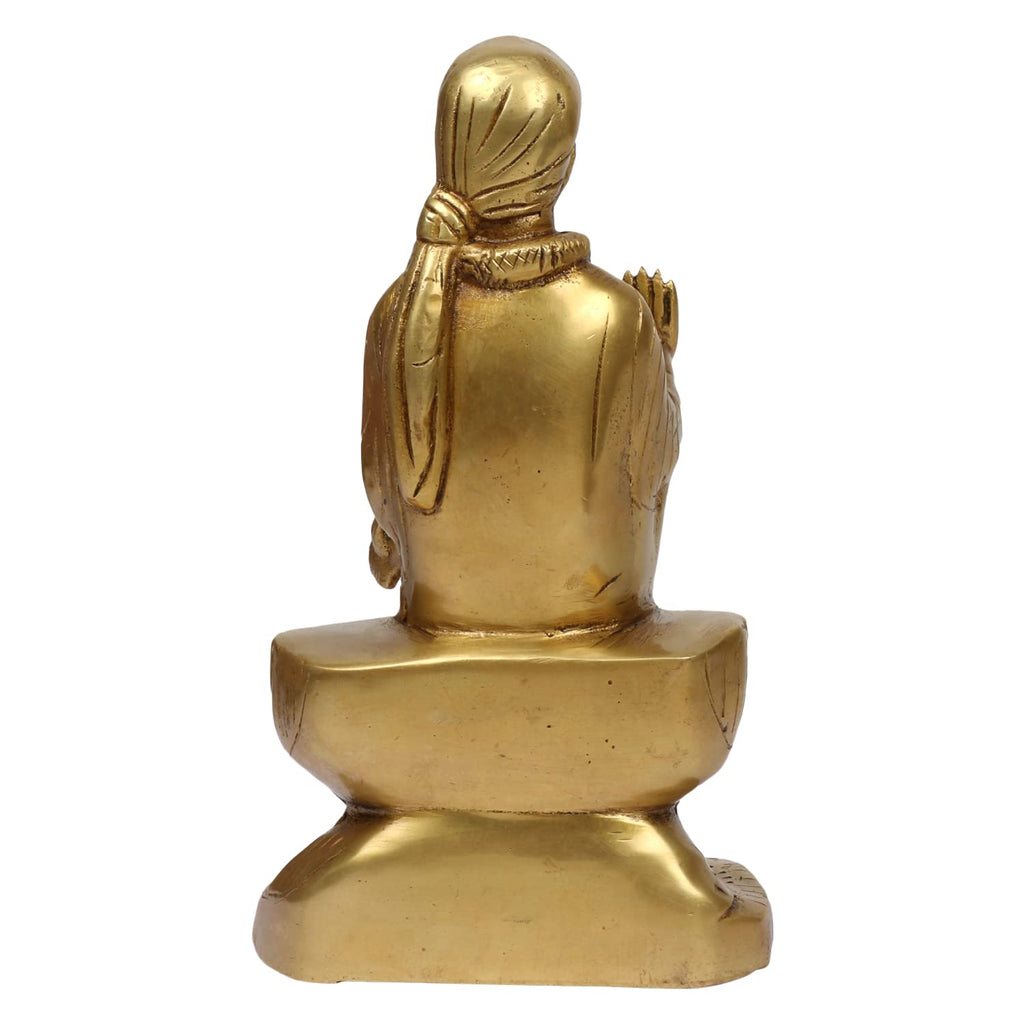 ARTVARKO Brass Sai Baba Blessing Sainatha Sri Sai Om Sairam Bhagwan Statue Gift Home Decor & showpiece 8 Inches Height.