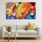 VIBECRAFTS Abstract Wall Painting of Spiritual Buddha Set of Five For Home|Office|Living Room|Gift (PTVC5Pcs4_8697)