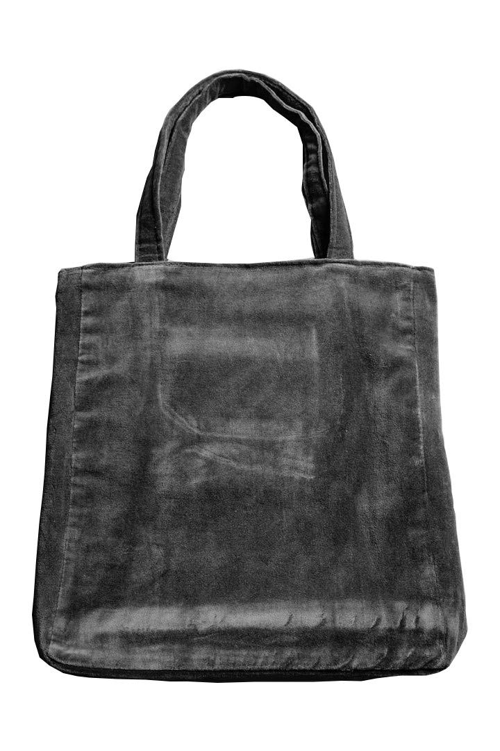 Cotton Velvet Multi Purpose Tote Bag | Shopper Bag | Grocery Bag | Travel Bag | College Bag | Travel Essential | (Stone/Gray)