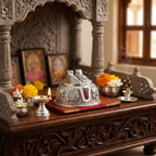 KridayKraft Lord Venkateswara Swami Tirupati Balaji Vishnu Charan Paduka with Shank chakar Tilak Namah for Pooja Room/Car Dashboard | Feet with Shanku & Chakra Namami Showpiece Figurines.