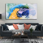 VIBECRAFTS Canvas Paintings for Living Room Drawing Room Parrot Watecolor Art Canvas Wall Painting Fitted With Wooden Frame for Home | Office | Gift (PTVCH_2422)