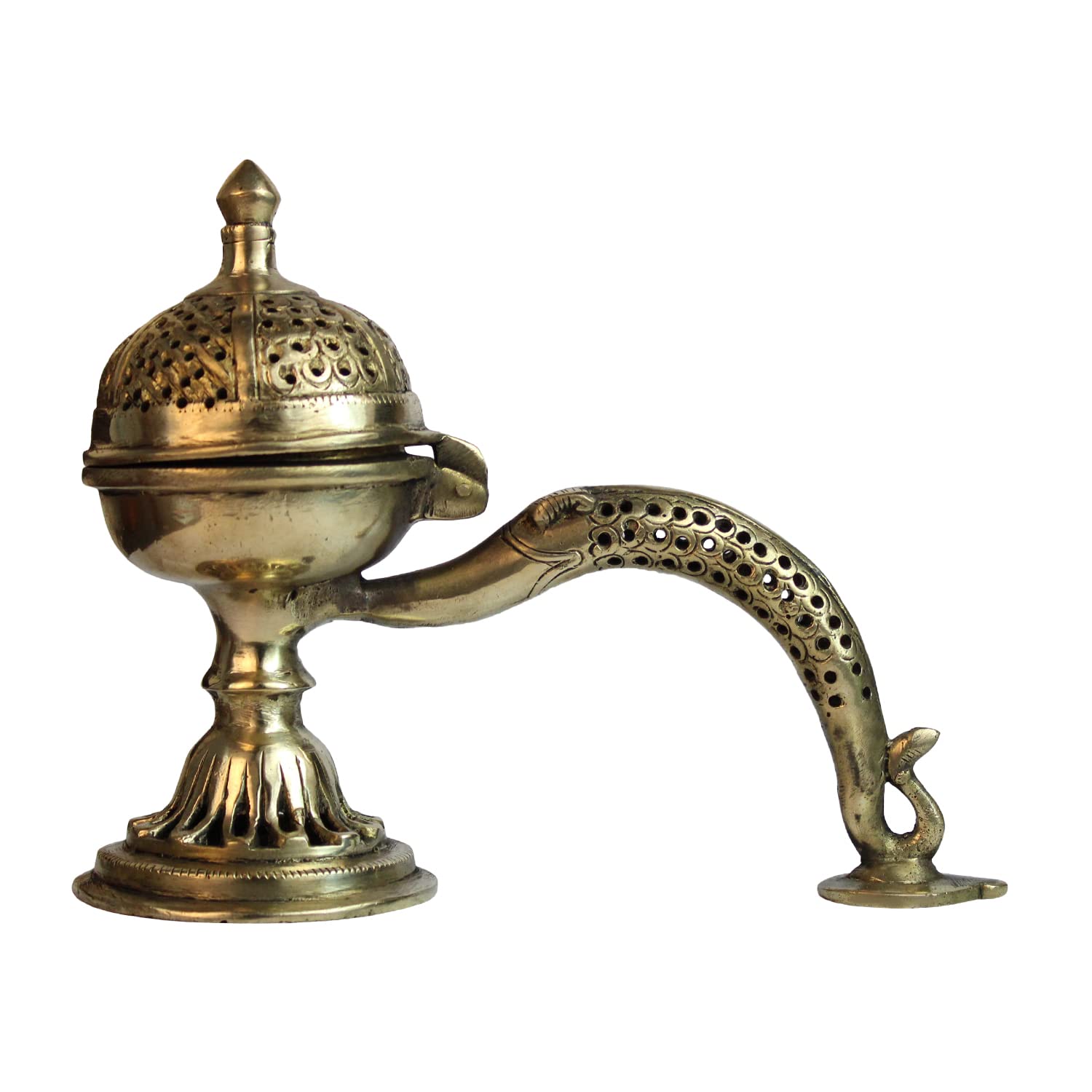 Artvarko Big Brass Dhuna Loban Burner Long Handle Dhooni Dhoop Dani Dhuni Decorative Antique lubandan, insence Burner, Incense Gift Items(LxBxH 9x4.5x8 Inches)