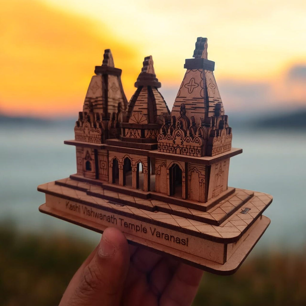 SriMaa Ventures Premium Kashi Vishwanath Mandir Model || Kashi Vishwanath Temple in Wood for Home Temple Decoration
