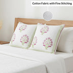 HOMEMONDE Set of 5 Cushion Covers 24x24 Inches – Soft Floral Hand Block Print, Premium Cotton 300 TC Pillow Cases for Living Room & Kids Room – Pink (60x60 cm)