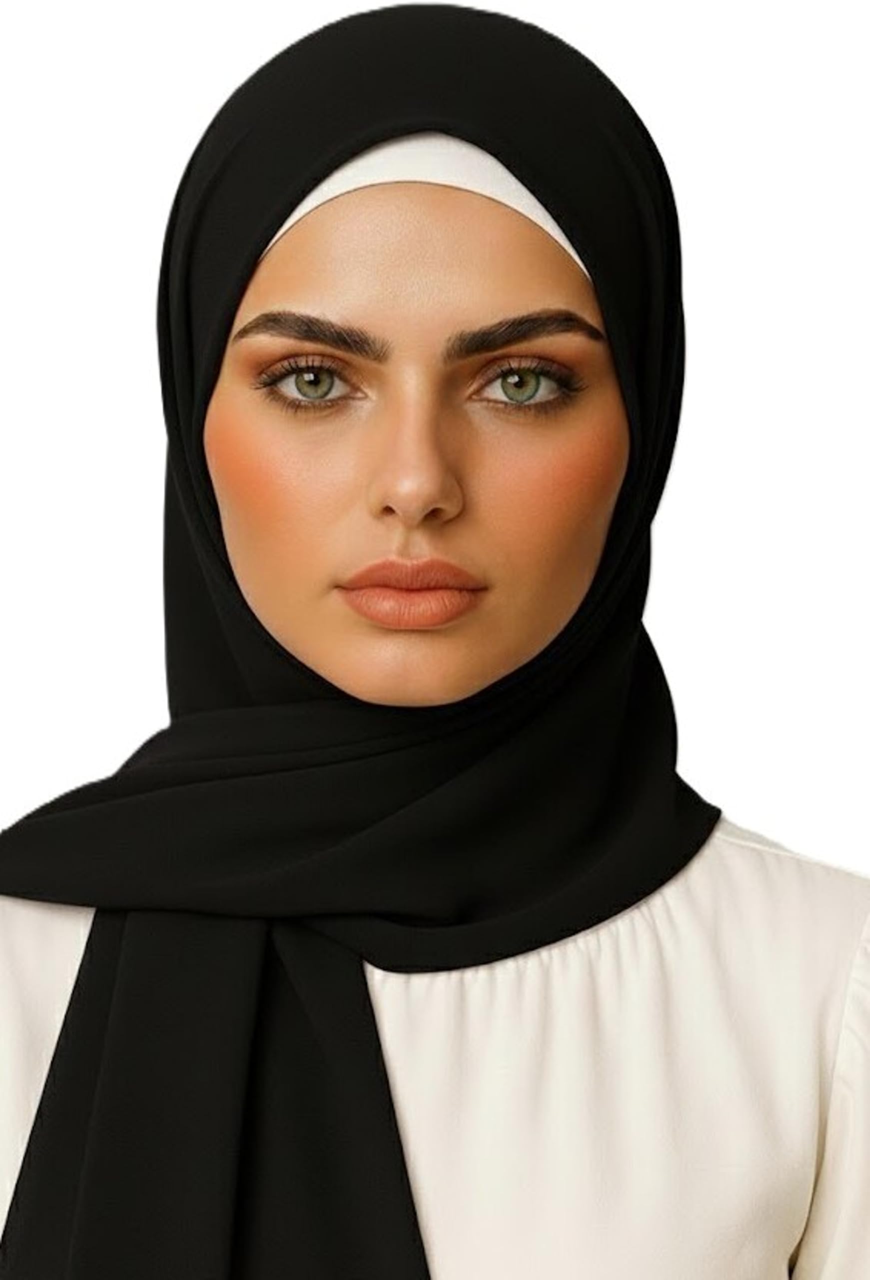 MIRTAZ Women's Chiffon Hijab Combo Pack of 2 | Premium Soft Lightweight Muslim Head Scarf for Girls & Women | Plain Solid Hijab, Dupatta, Stole | 180 x 70 cm