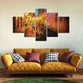 VIBECRAFTS Abstract Art Tiger Walking on Street Canvas Wall Painting of Five Pieces For Home|Office|Living Room|Gift (PTVC5Pcs1_5546)