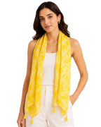 ESTA Women Scarf|Stole For Women|Scarf For Women Stylish|Stall For Women|flower Print Face Cover Head Wrap|Boho|Beach|Yellowcolor|180x50cm
