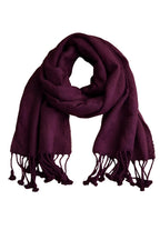 FM Trends Stylish Plain Scarf for Women & Girls | Solid Color Stole, Dupatta, Shawl | Elegant Ladies Accessory (Dark Purple, 1.8 meters)