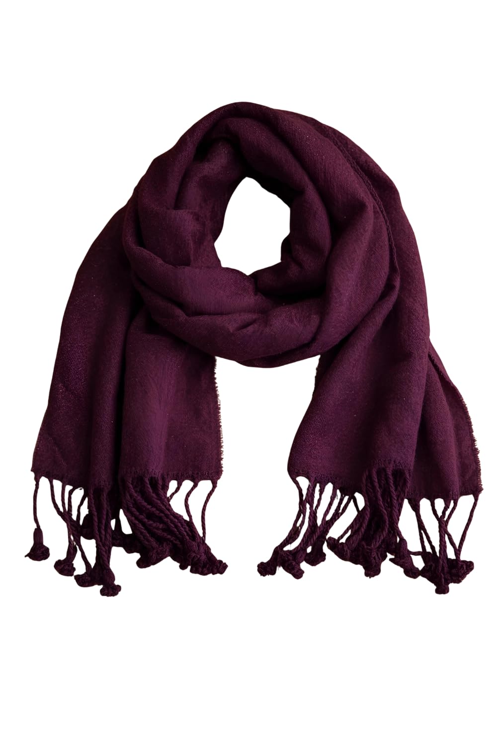 FM Trends Stylish Plain Scarf for Women & Girls | Solid Color Stole, Dupatta, Shawl | Elegant Ladies Accessory (Dark Purple, 1.8 meters)