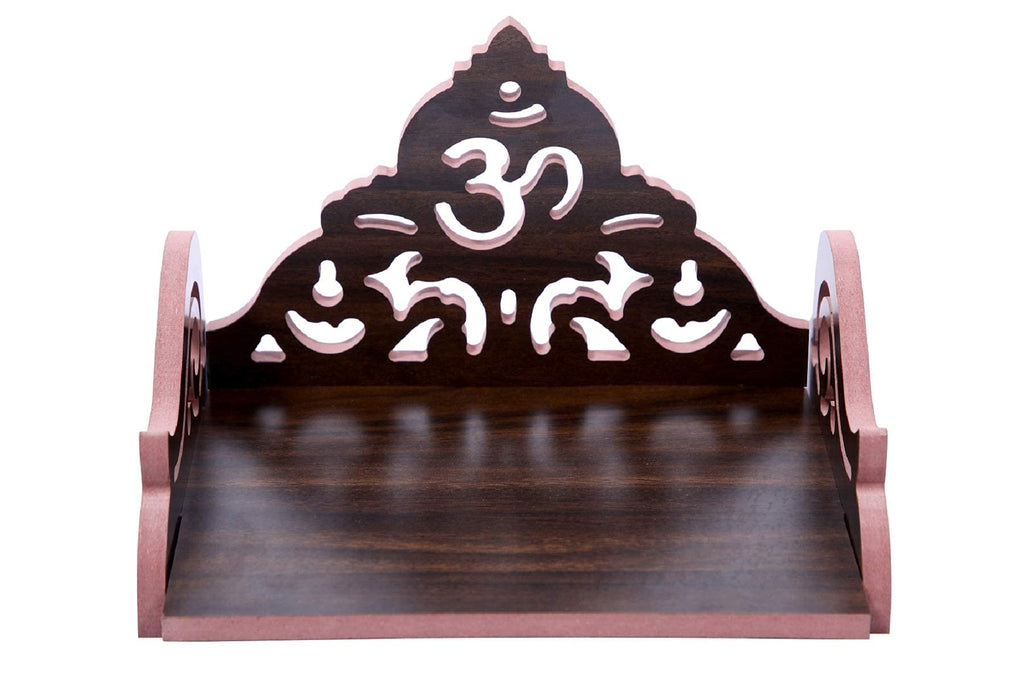 AIRIZ pranali Enterprise CRAFTSFY Wooden Small Temple Beautiful Plywood Mandir Pooja Room Home Decor Office Temple (Black om)