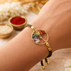 CraftVatika 7 Chakra Bracelet for Women Girls, Tree Of life Lucky Charm Adjustable Bracelet for Women, Handmade Spriritual Energy Daily Wear Lucky Charm, Birthday Healing Gift Colorful Stone bracelets